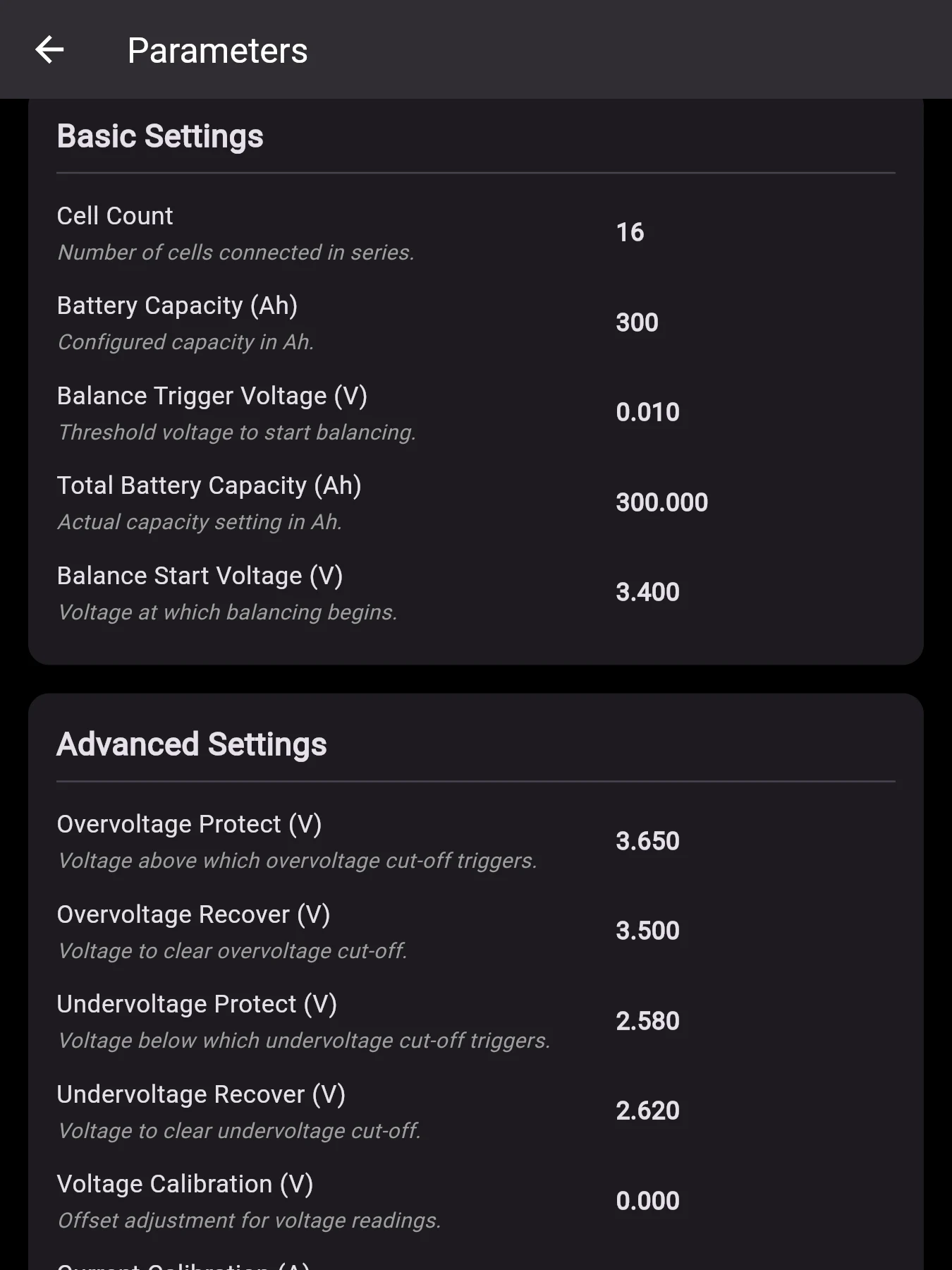 CEPower JK/JBD BMS Monitor screenshot